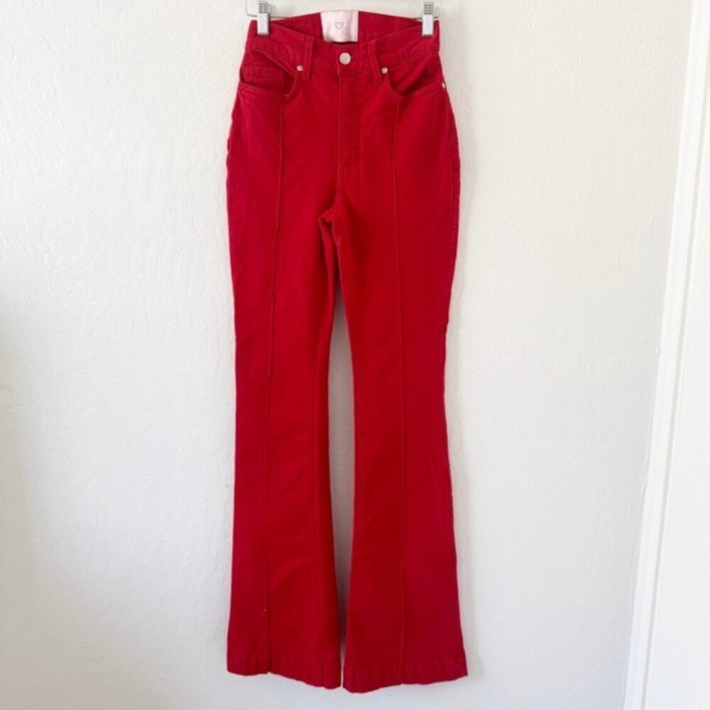 Revice Denim Venus Flare Jeans Red Mars Bar size 25 - Picture 2 of 12